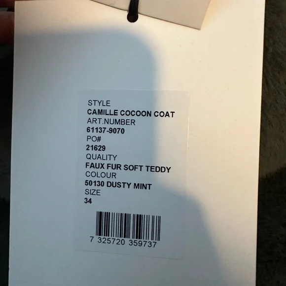 Stand Studio Camille Cocoon Coat In Dusty Mint NWT Size 34 - US size 2/ Small - Picture 7 of 7